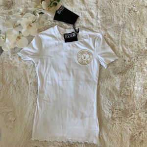 Versace Jeans Couture Chest Logo-Printed Crewneck White Size XXS